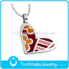 TKB-JP0167 2015 pendentif en acier inoxydable de bijoux en forme de coeur en émail de la mode pour femmes